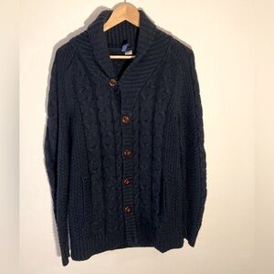 Vintage H&M Divided Blue Cardigan Cable-Knit Sweater